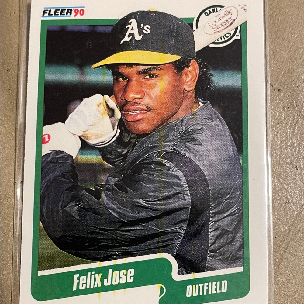 *Error*Fleer 90 Felix Jose ERROR Baseball Card.